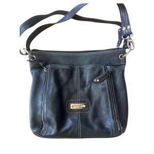 Tignanello ladies, leather, black handbag good condition interior very clean